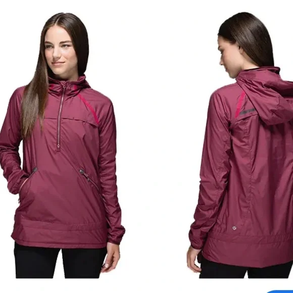 LULULEMON Miss Misty Pullover Windbreaker Jacket Rust Berry Women’s Size 8 Reg - Picture 3 of 13